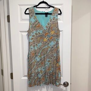 Nicole Miller Paisley Print Sleeveless Dress size 14